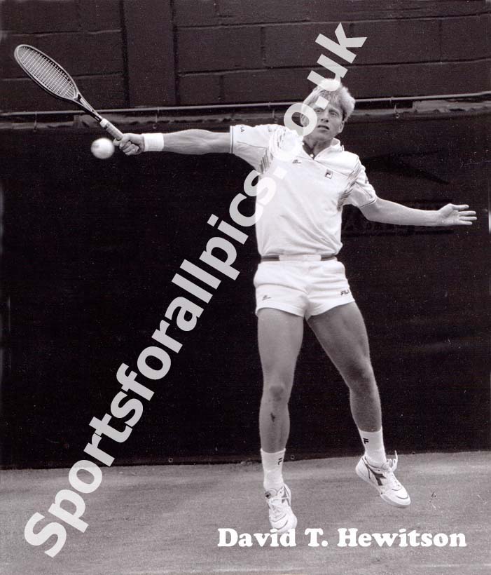 Boris becker playing at Wimbledon. Photo: David T. Hewitson/Sports for All Pics